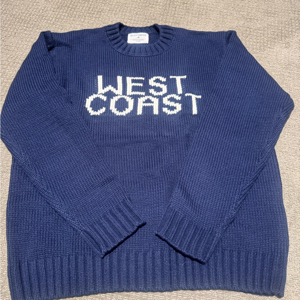 S.F. Citywear West Coast Knit Crewneck Sweater - Navy Size M